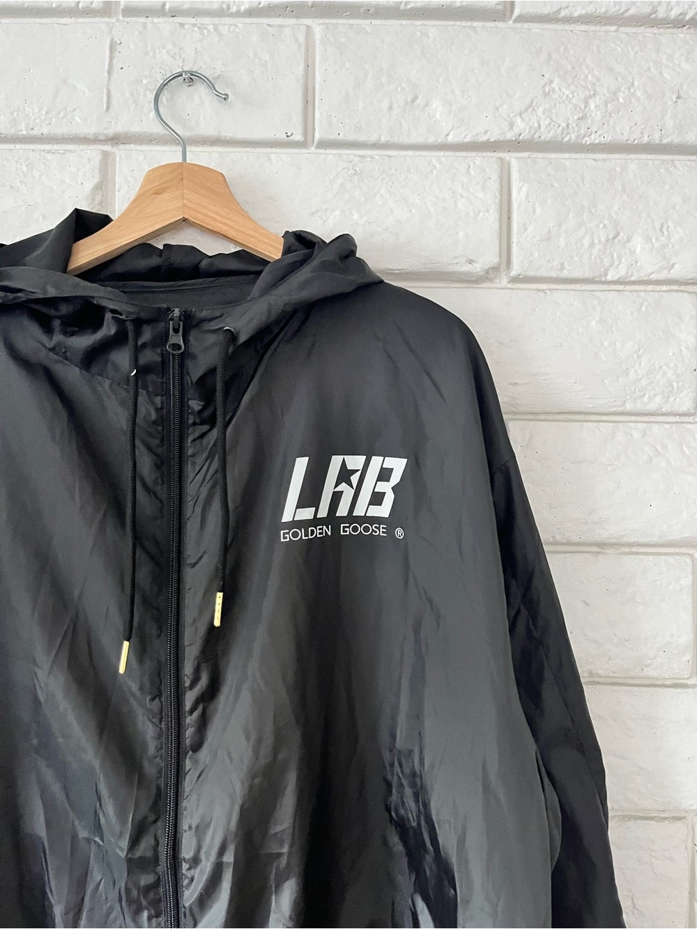 Golden Goose Sneaker Maker One Size Lab Windbreaker Coat Black Size Large Unisex - Picture 2 of 6